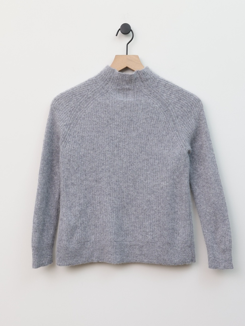 Paloma Fine Knits Cashmere Knit Mock Neck Sweater Gray Small Petite - Picture 3 of 4